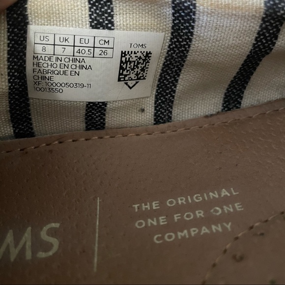 Burlap Women Tom’s Alpargata Slip Ons Size 8 - Picture 3 of 3